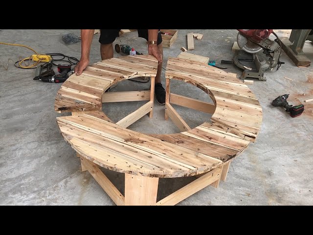 Woodworking Project Ideas Scraps Of Wood // Build Outdoor Chair From Wooden Cable Coil Discarded!