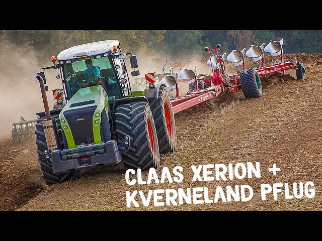 Claas Xerion tractor | ploughing | Kverneland PW plough | farming