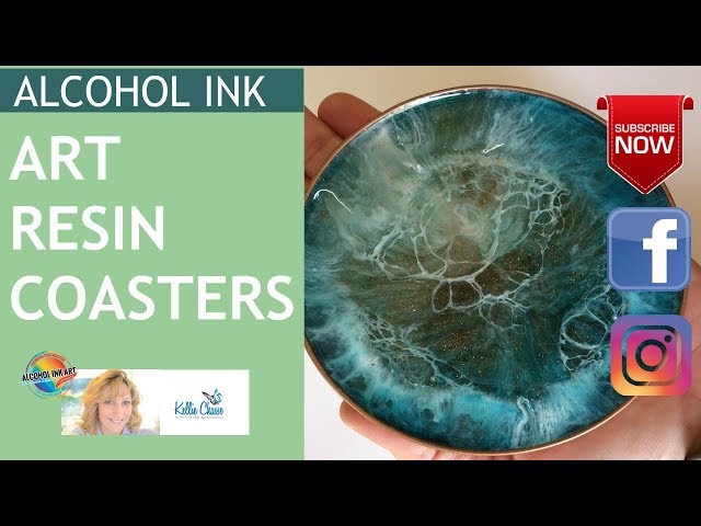 Art Resin Coasters Alcohol Ink Art | Petri Dish - Using Recycled materials