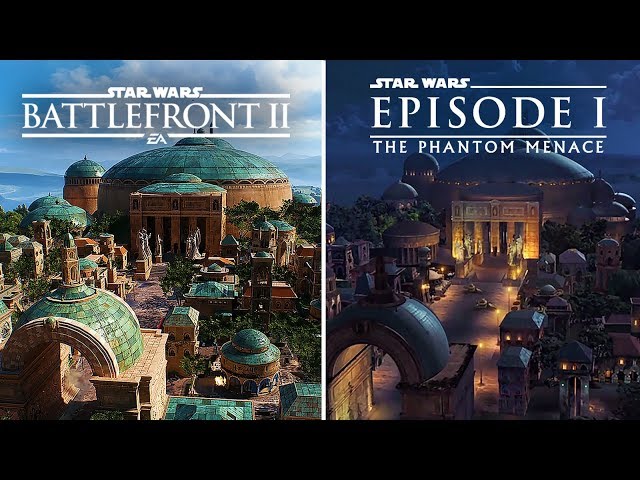 Star Wars Battlefront II: Naboo Theed - Game and Movies comparison