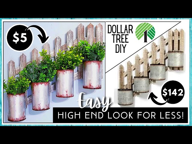 HIGH END INSPIRED Wood Fence Wall Decor | DOLLAR TREE DIY & $1 Items | Look for Less | Farmhouse