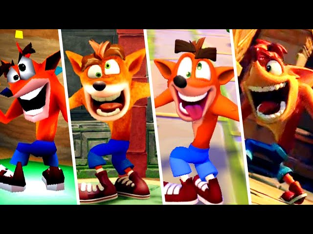 Evolution of Crash Bandicoot Victory Animations (1996 - 2020) Dances and more