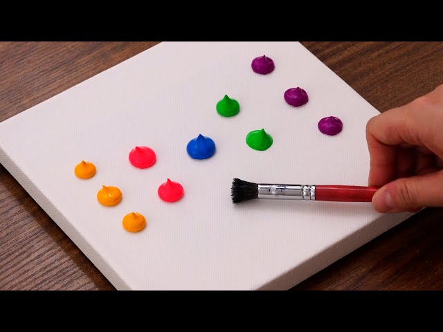 Dot Landscape Acrylic Painting Tutorial｜Satisfying Painting｜Easy Step By Step (1329)