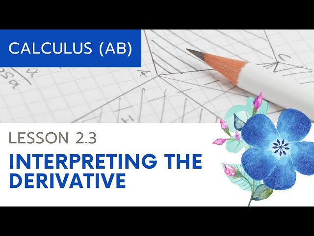 AP Calculus AB: Lesson 2.3 Interpreting the Derivative