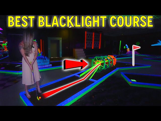 Elisha's Luckiest Game Ever! - Awesome Blacklight Mini Golf Course
