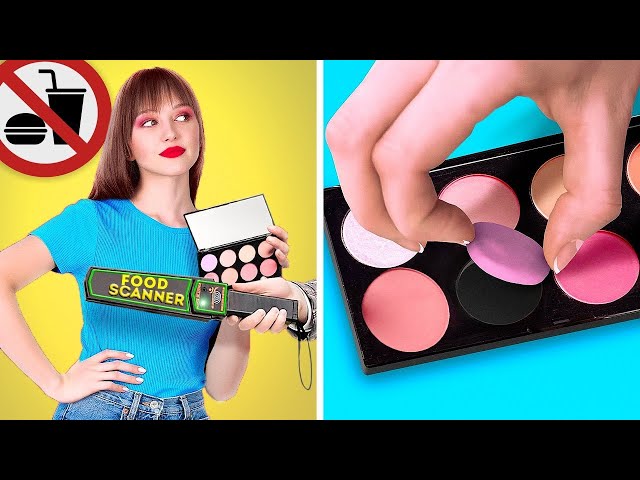 HOW TO SNEAK FOOD || When Food is Your BFF! Cool Hacks to Sneak Makeup and Candies by 123 GO! Series
