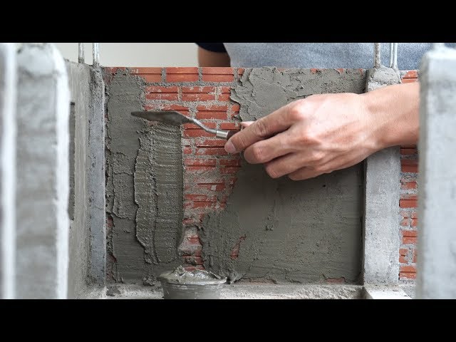 HOW TO BUILD A BRICK WALL: BRICKLAYING: plaster and How To Make the Floor  - DIY Mini House #3