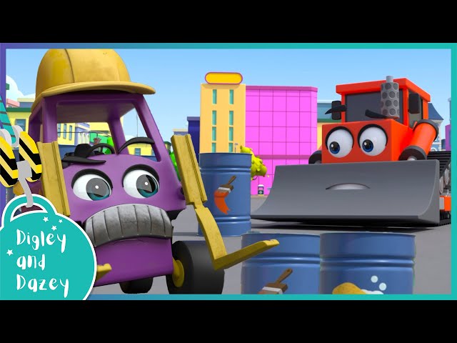 Minisode: Car Wash Construction Chaos! 🚧 🚜 | Digley and Dazey | Kids Construction Truck Cartoons