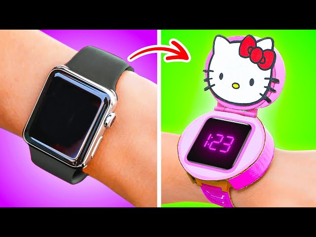 MY MOM MADE ME DIY HELLO KITTY GADGETS💖|| DIY Cardboard Crafts For Creative Parents By 123 GO Like!