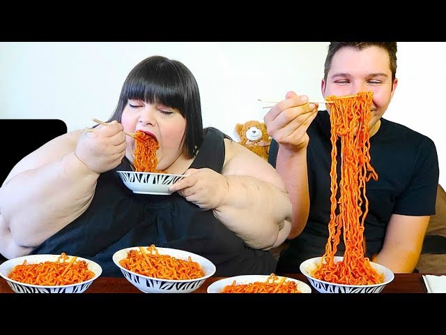 Extreme Spicy Noodle Challenge With Hungry Fat Chick