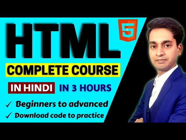 HTML Tutorial for Beginners in Hindi | Complete HTML with Notes & Code | HTML Full Course