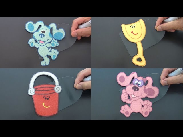 Blue's Clues Pancake Art - Blue, Magenta, Shovel & Pail