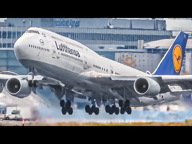AWESOME HEAVY TAKEOFFS and LANDINGS | A340 747 A350 777 | Frankfurt Airport Plane Spotting