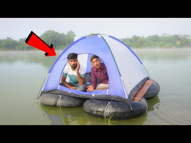 Camping Full Night Between Deep River - Most Hardest Challenge😱