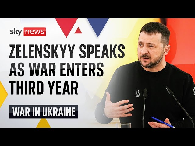 Watch live: Ukraine's President Zelenskyy holds event marking two years of war in Ukraine