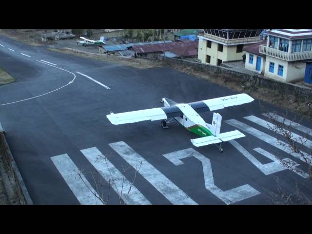 Lukla Airport Nepal Take-off and Landing in HD