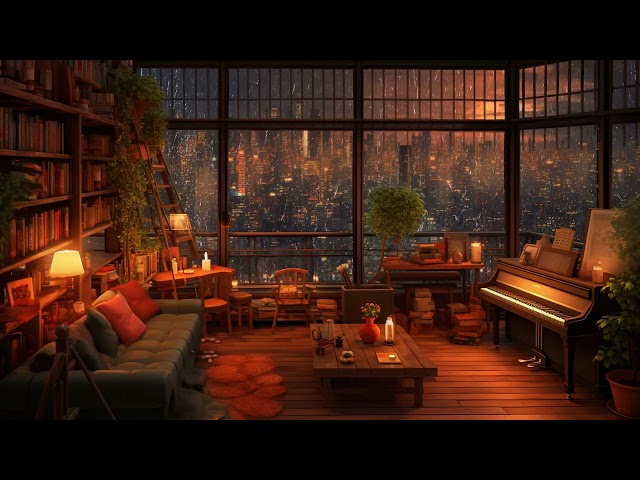 Cozy Jazz Music & 4K Cozy Coffee Shop Ambience with Relaxing Soothing Jazz Music to Work,Study,Sleep