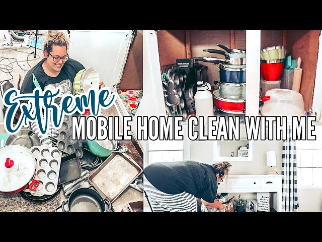 *EXTREME* MOBILE HOME CLEAN WITH ME | normalizing ✨imperfect ✨ homes | clean and declutter with me
