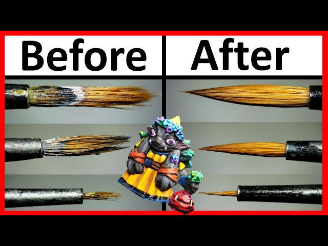 How to Clean and Recondition your Paint Brushes.  Paintbrush Restoration for Acrylic Paint.