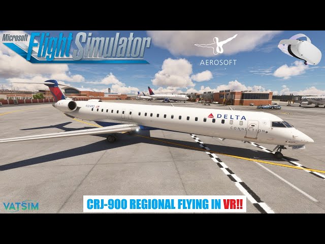 MSFS AEROSOFT CRJ-900 In VR + VATSIM LIVE! | ** Regional Lyfe!   New York - Richmond! **