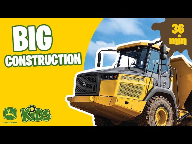 Real Big Construction Vehicles Working with Music 🚜- 🎶  | John Deere Kids |