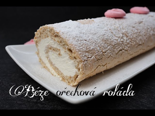 Bezé ořechová roláda ♥ Valentýnská edice ♥ Dvě v troubě ♥ CZ/SK HD recipe