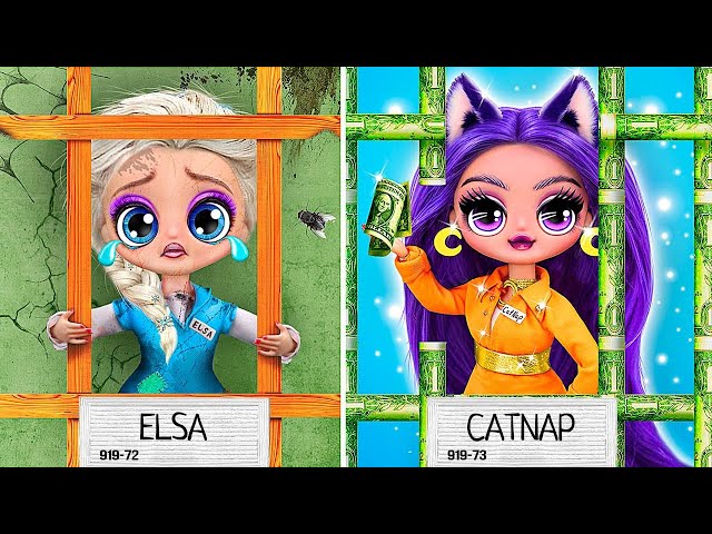 Rich CatNap and Broke Elsa Are PRISONERS! 30 LOL OMG DIYs
