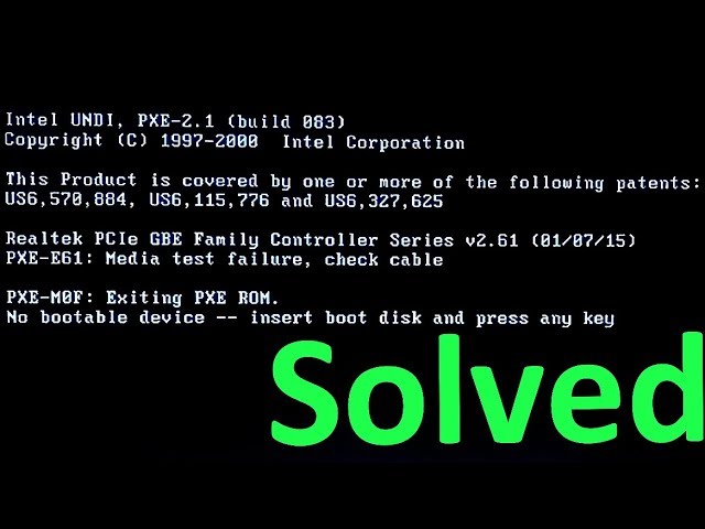 How to Fix Media test failure, Check cable | No Bootable Device (Complete Tutorial)