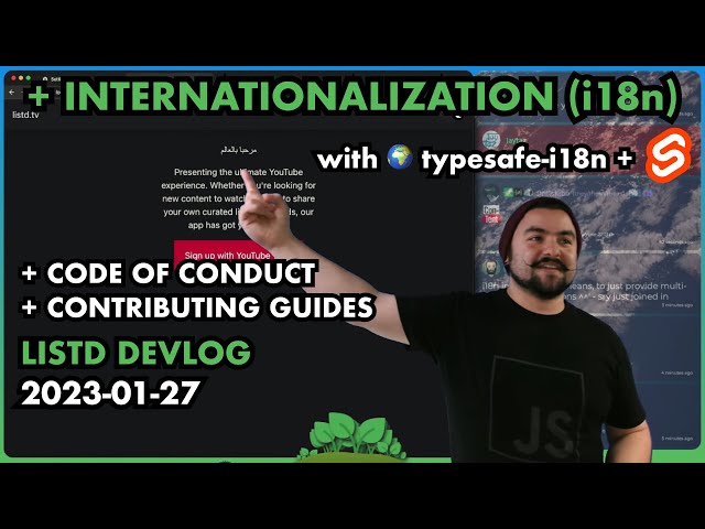 I Setup Contributing Guides and Internationalization (i18n) in SvelteKit - listd devlog - 2023-01-27
