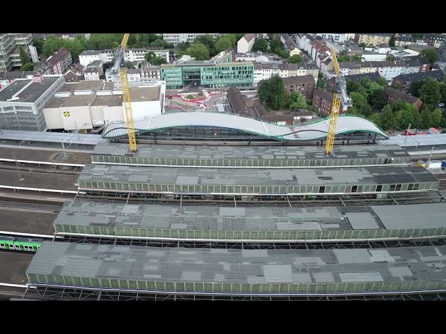 Duisburg Hauptbahnhof – Drohnenaufnahme des Baufortschritts