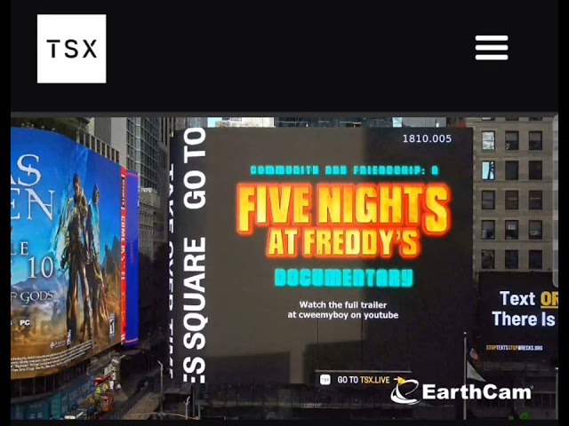 C&F FNAF Documentary Trailer, but on a billboard in Times Square NYC