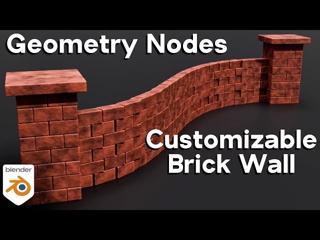 Customizable Brick Wall - Geometry Nodes (Blender Tutorial)