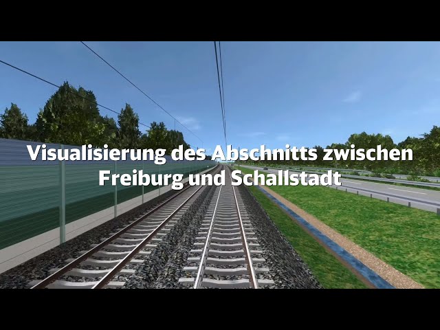 Visualisierung der Neubaustrecke zwischen Freiburg und Schallstadt (PfA 8.2)