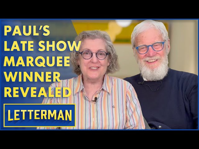 Dave Announces The Winner Of Paul's "Late Show" Marquee | Letterman