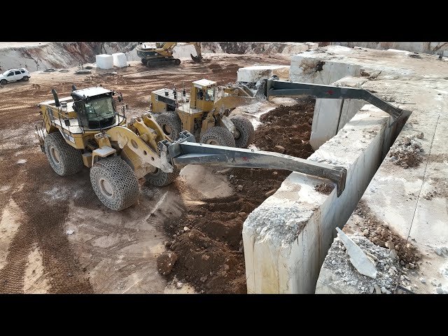 Caterpillar 993K - The Biggest Wheel Loader Working In Marble Quarry Worldwide - Danae Marble - 4k