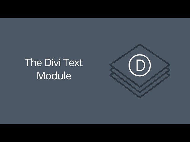 The Divi Text Module