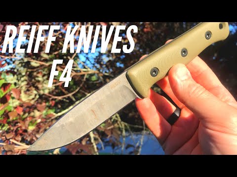 Reiff Knives F4: Excellence in Bushcraft, Camping, Outdoors:  3V Steel, G-10 Handle, 4-inch Blade