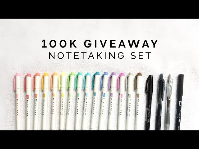 100k stationery giveaway 🌈 cute notetaking supplies!