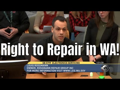 Louis Rossmann Right to Repair testimony in Washington SB 5799
