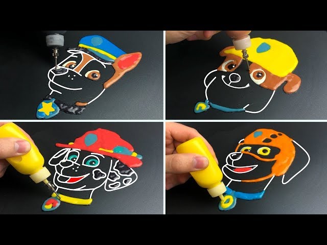 Paw Patrol Pancake Art - Chase, Marshall, Rubble, Zuma