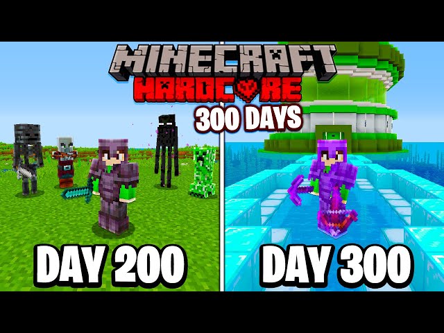 I Survived 300 Days in HARDCORE Minecraft...