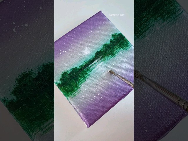 Simple landscape #Acrylic #painting #canvas #acrylicpainting #asmr #satisfying #relaxing #아크릴화