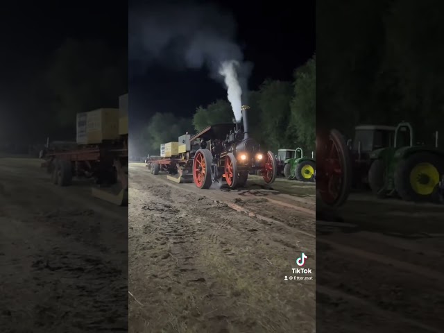 Steam traction engine pulls a wheely on the tractor pull at welland steam rally!
