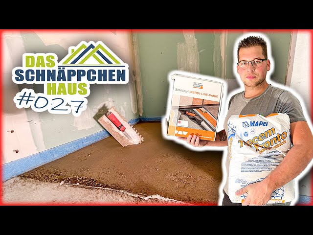 GEFÄLLE ESTRICH mit BODENABLAUF für Dusche! | SCHNÄPPCHENHAUS #027 | Home Build Solution