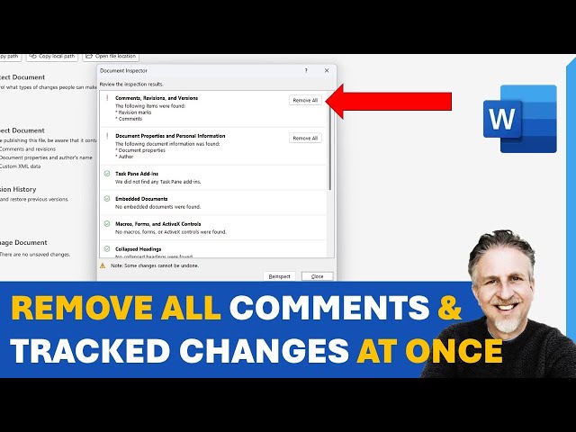 Remove All Tracked Changes & All Comments at Once in Microsoft Word