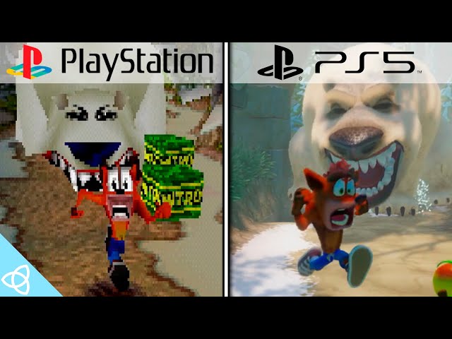 Crash Bandicoot 2: Cortex Strikes Back - PS1 vs. PS5 (Remake) [Full Game Comparison] | Side by Side