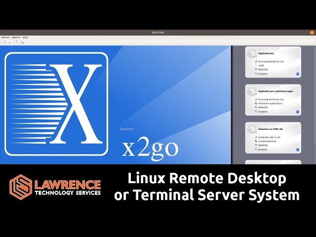 X2GO: Linux Remote Desktop & Terminal Server System With Support For Published Applications
