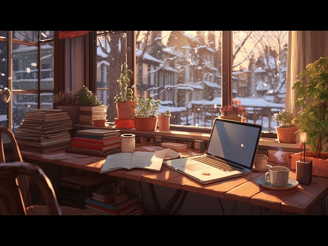 Cozy Winter ❄️Morning Weekend Study Session 📚 • Focus/Relax/Peaceful Lofi Beats