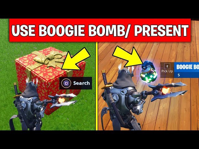 Use Boogie Bombs or Presents – DAY 7 REWARD (14 DAYS OF FORTNITE CHALLENGES)
