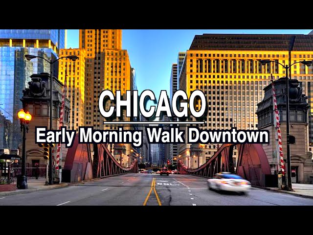 Chicago 6am Downtown Coffee City Walk | 5k 60 | City Sounds